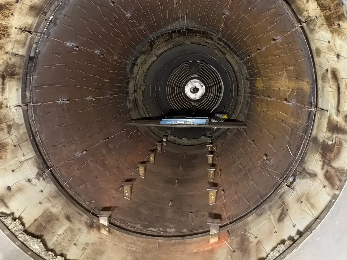 Insulation fitted inside the autoclave.